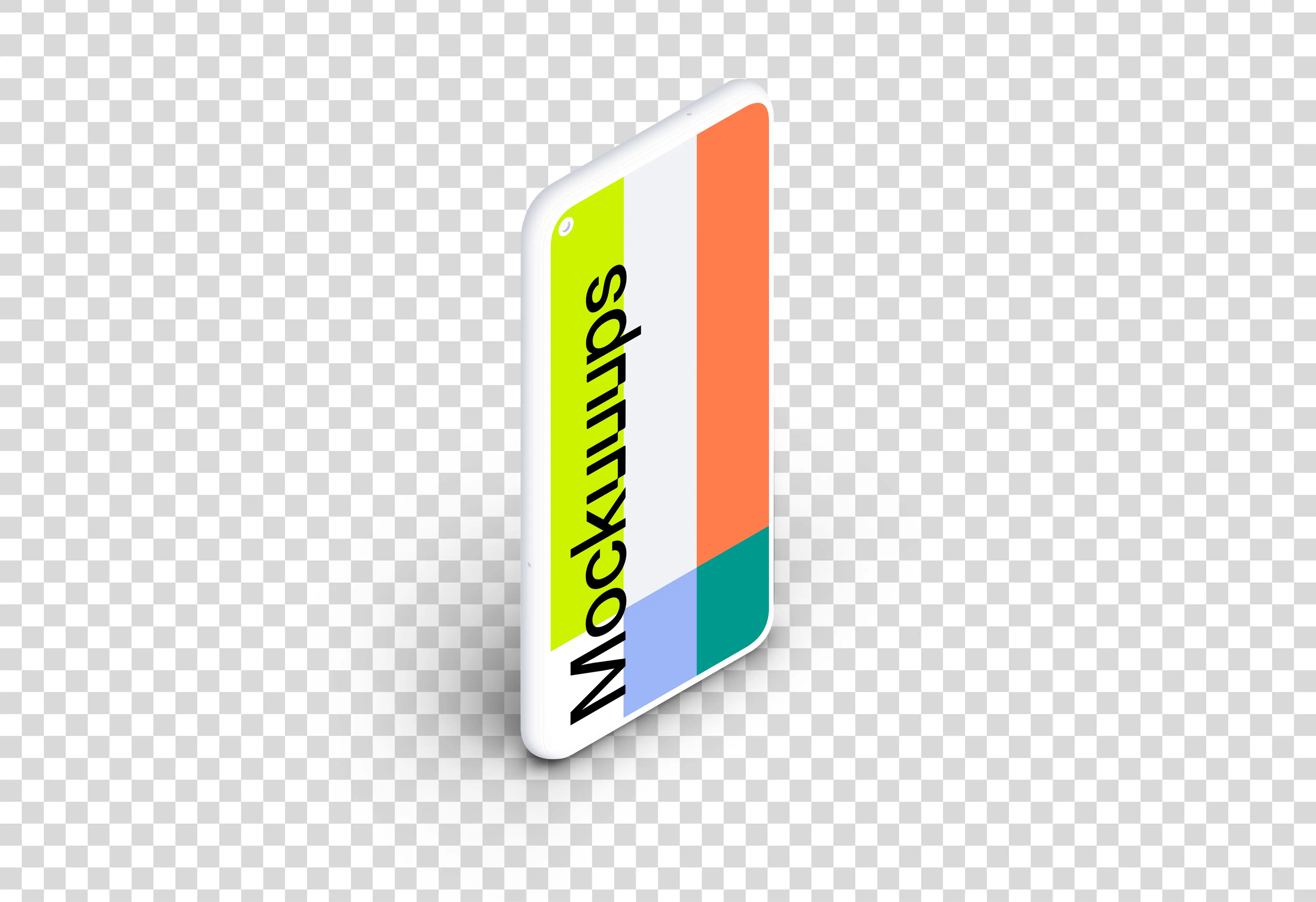 Google Pixel 5 Clay Mockup (Isometric Stand Left)