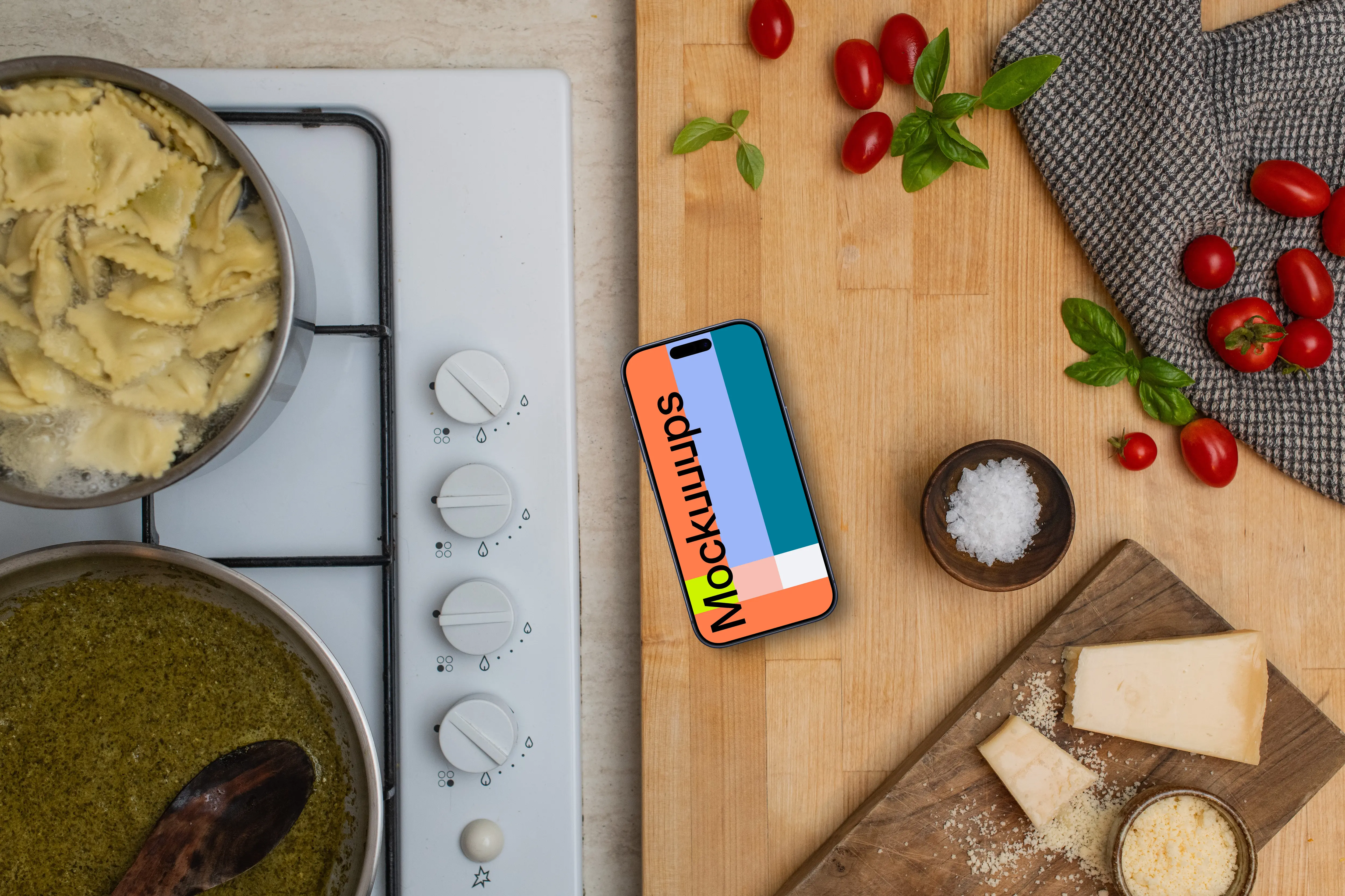 Pasta making and the iPhone mockup