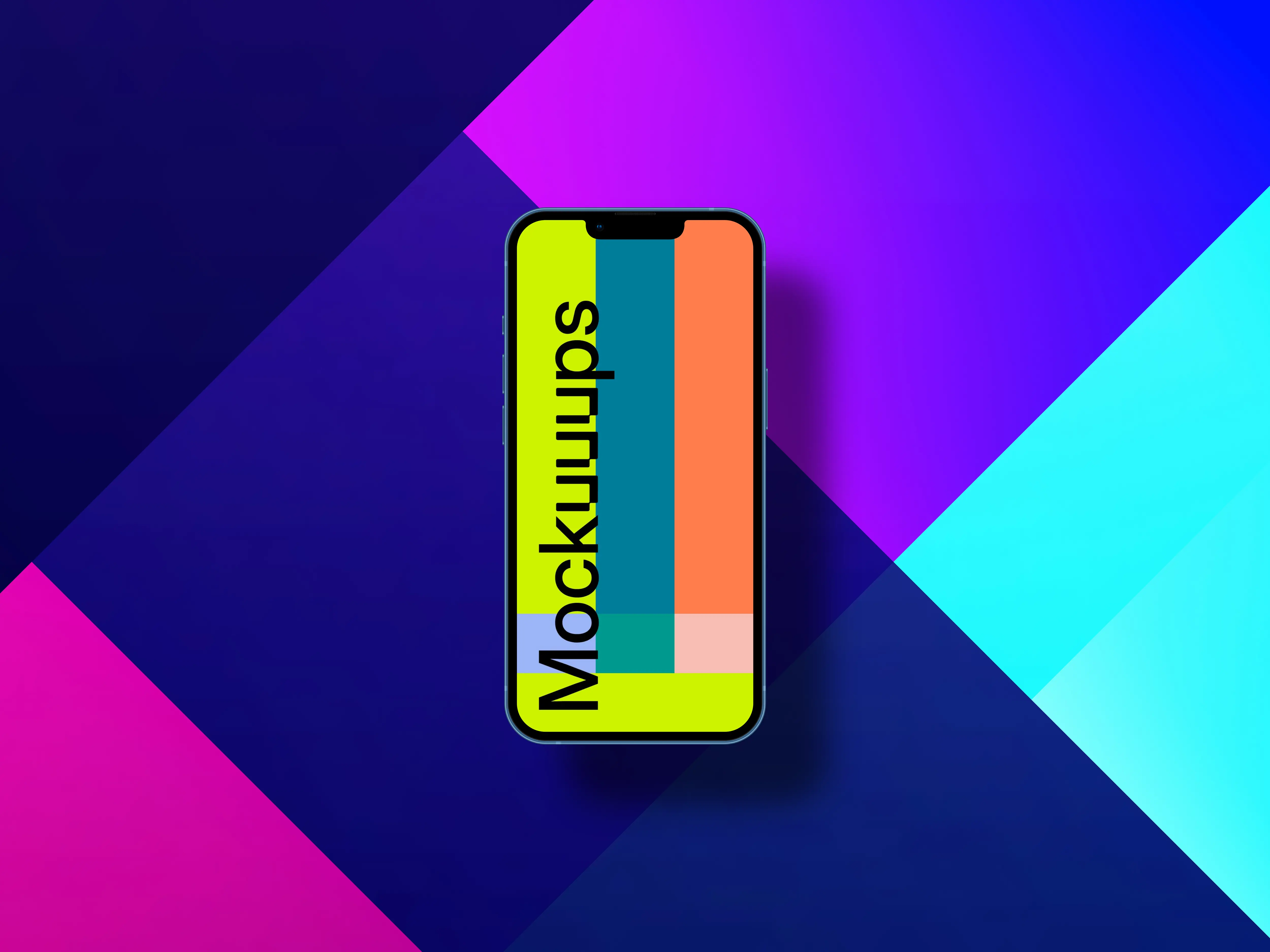 Phone mockup on abstract background