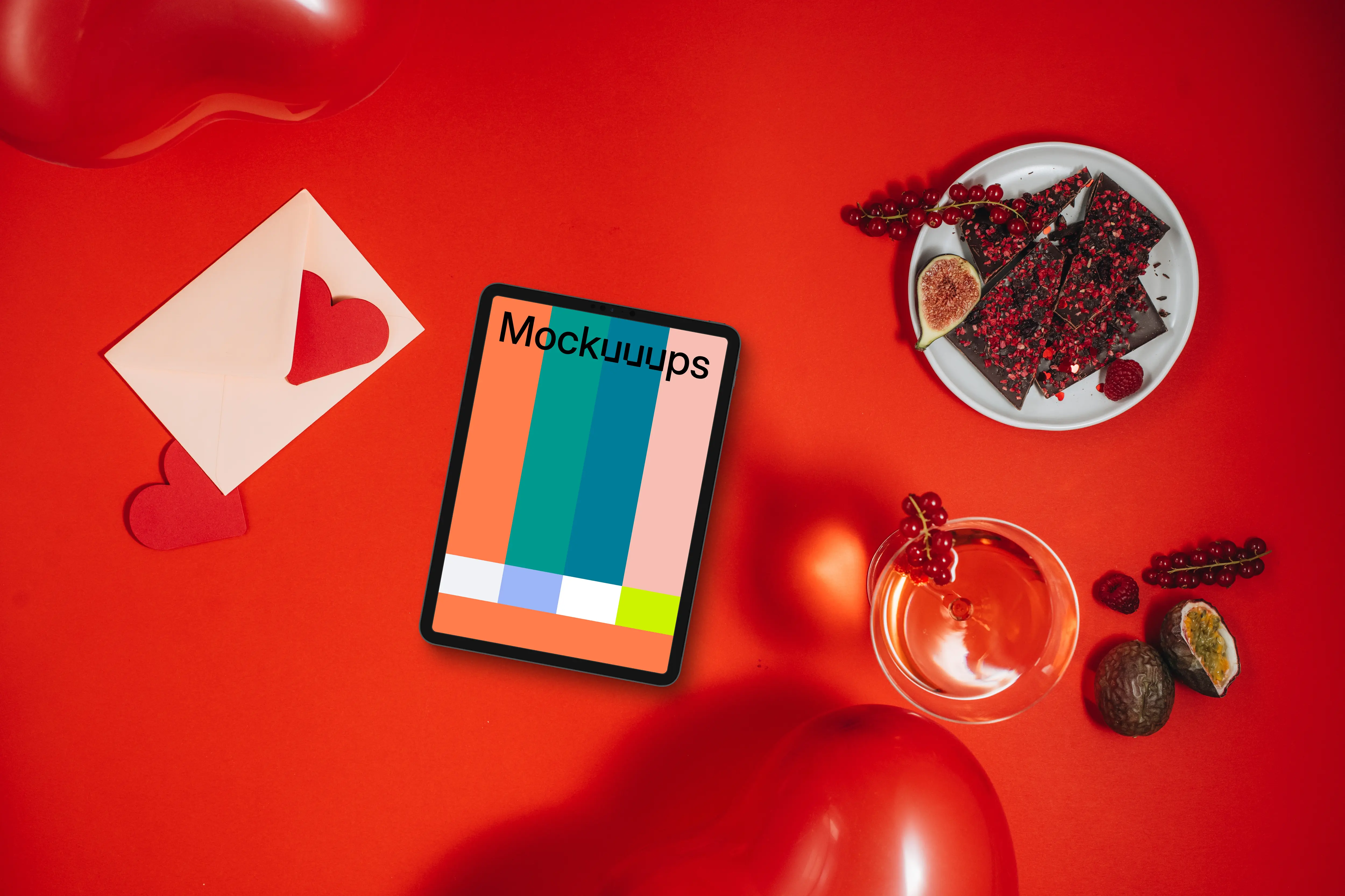 Romantic-style tablet mockup