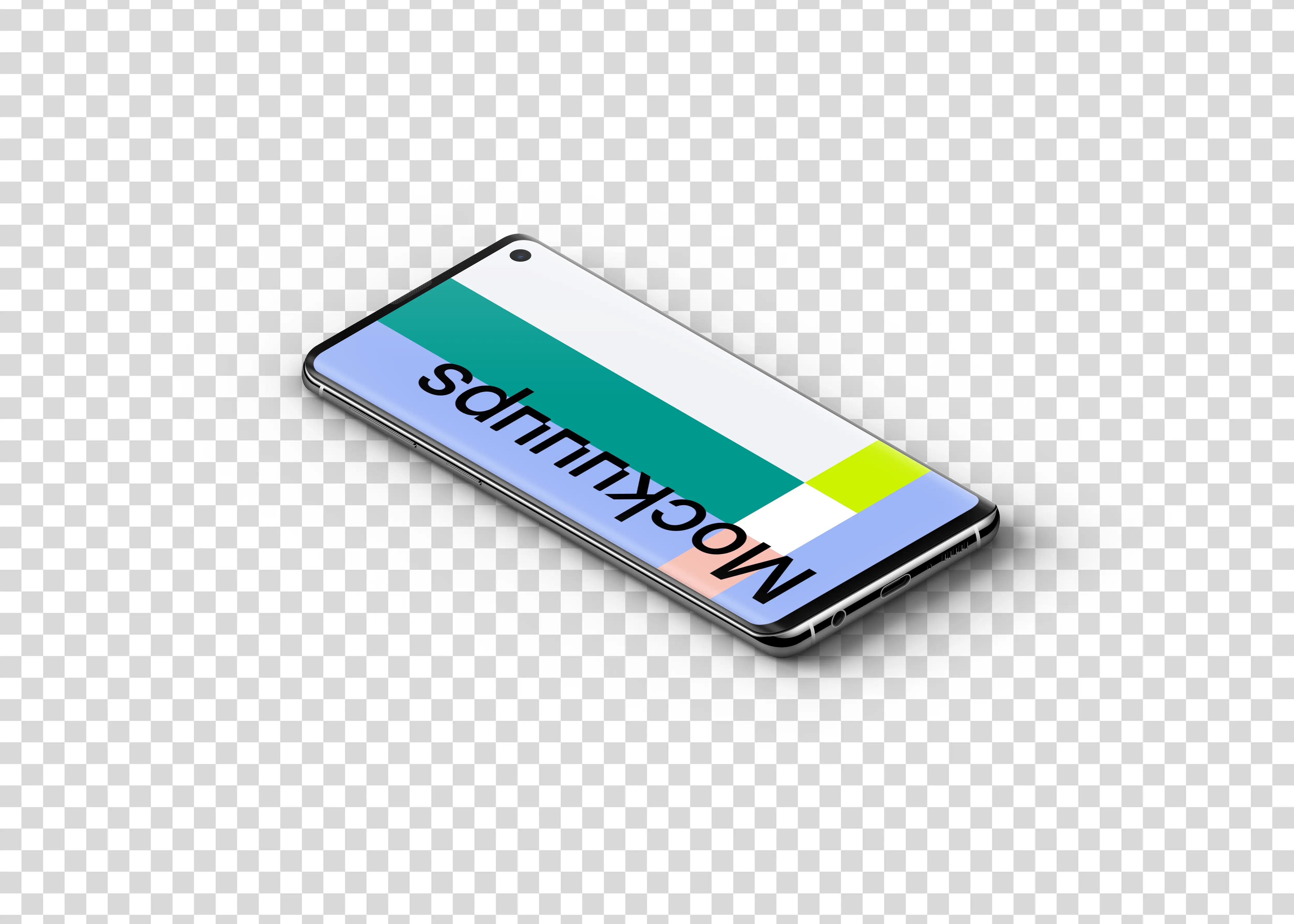 Samsung Galaxy S10 Mockup Isometric (Left)