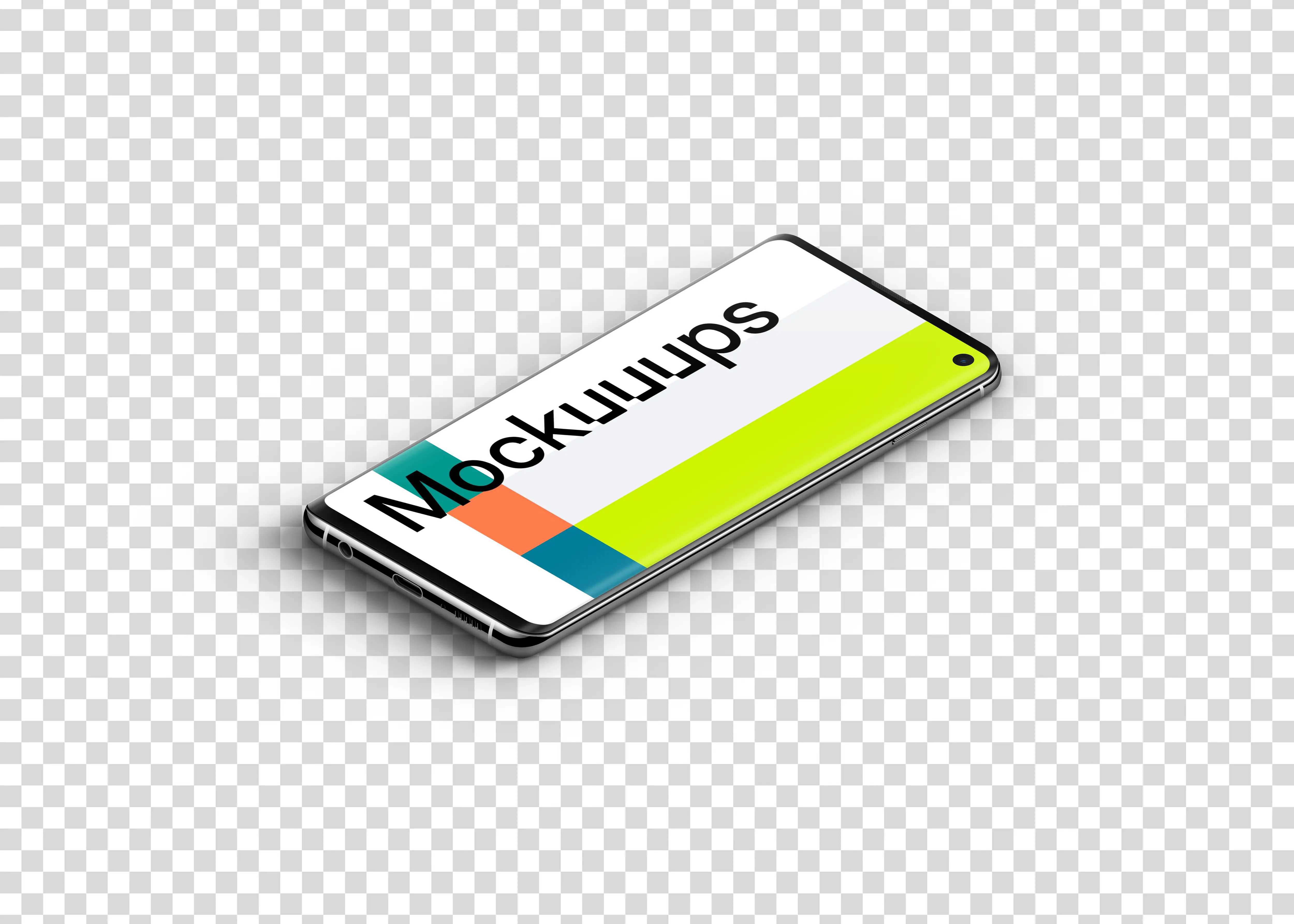 Samsung Galaxy S10 Mockup Isometric (Right)