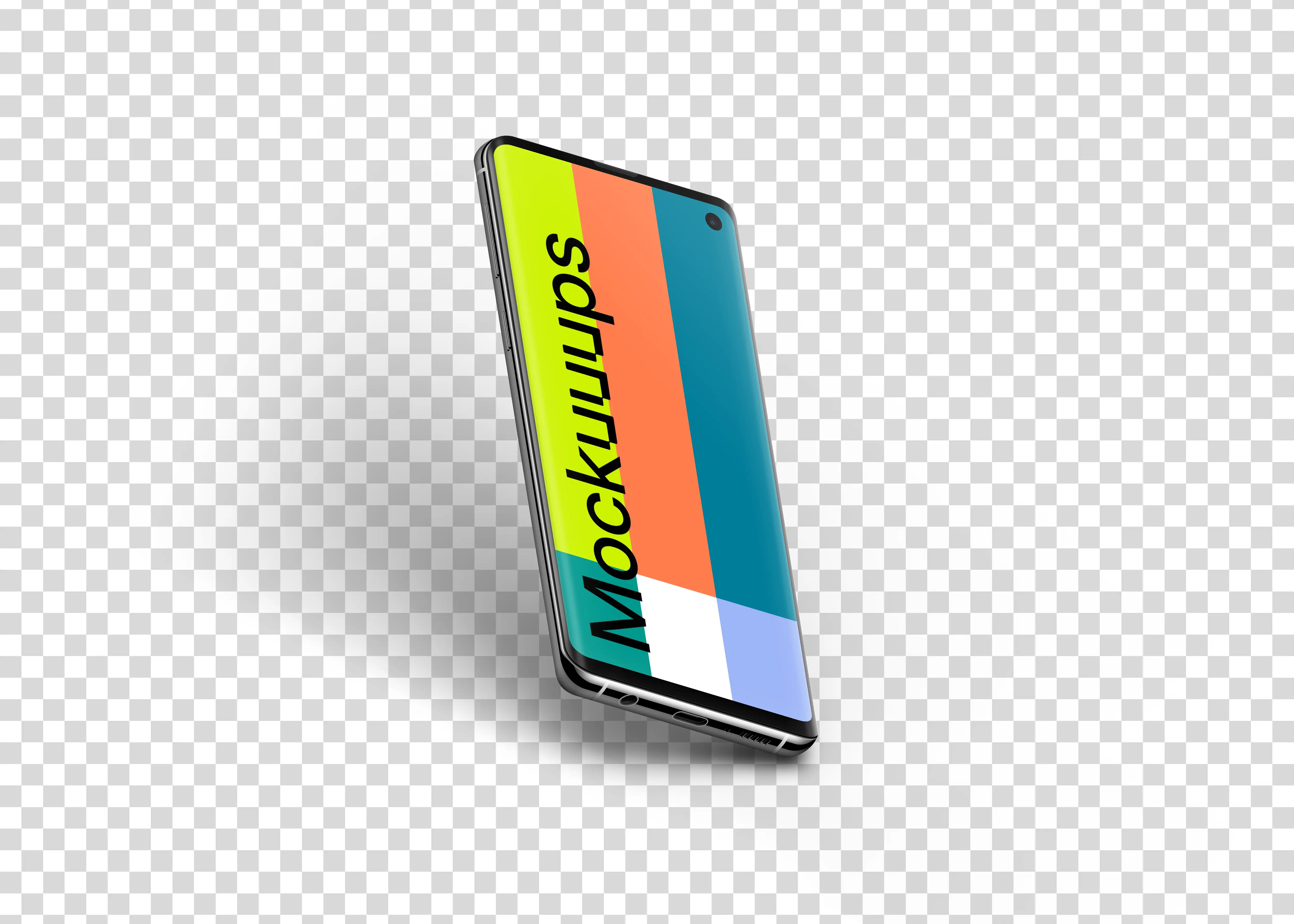 Samsung Galaxy S10 Mockup Semi Perspective Stand (Left)