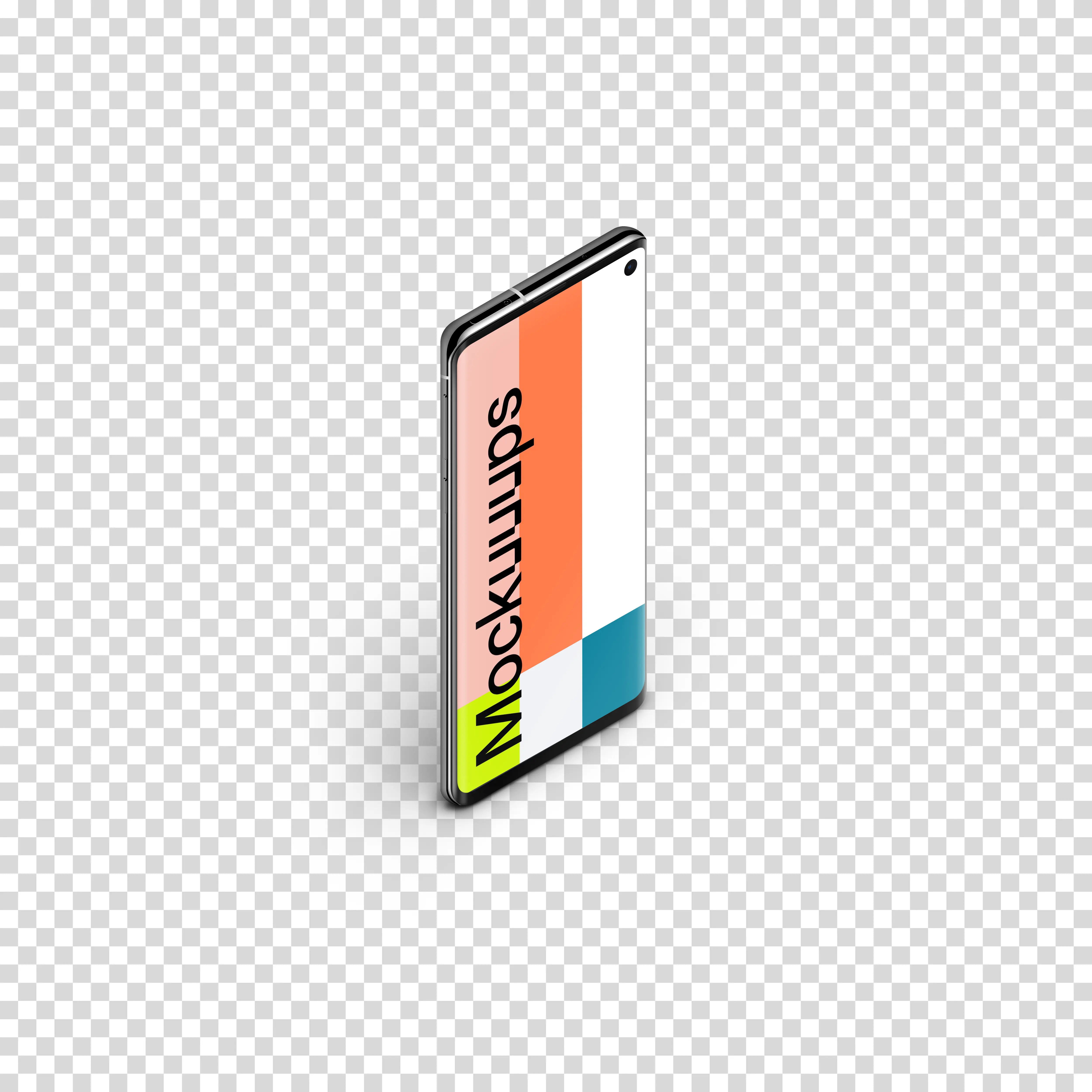 Samsung Galaxy S10 Mockup Stand Isometric (Left)