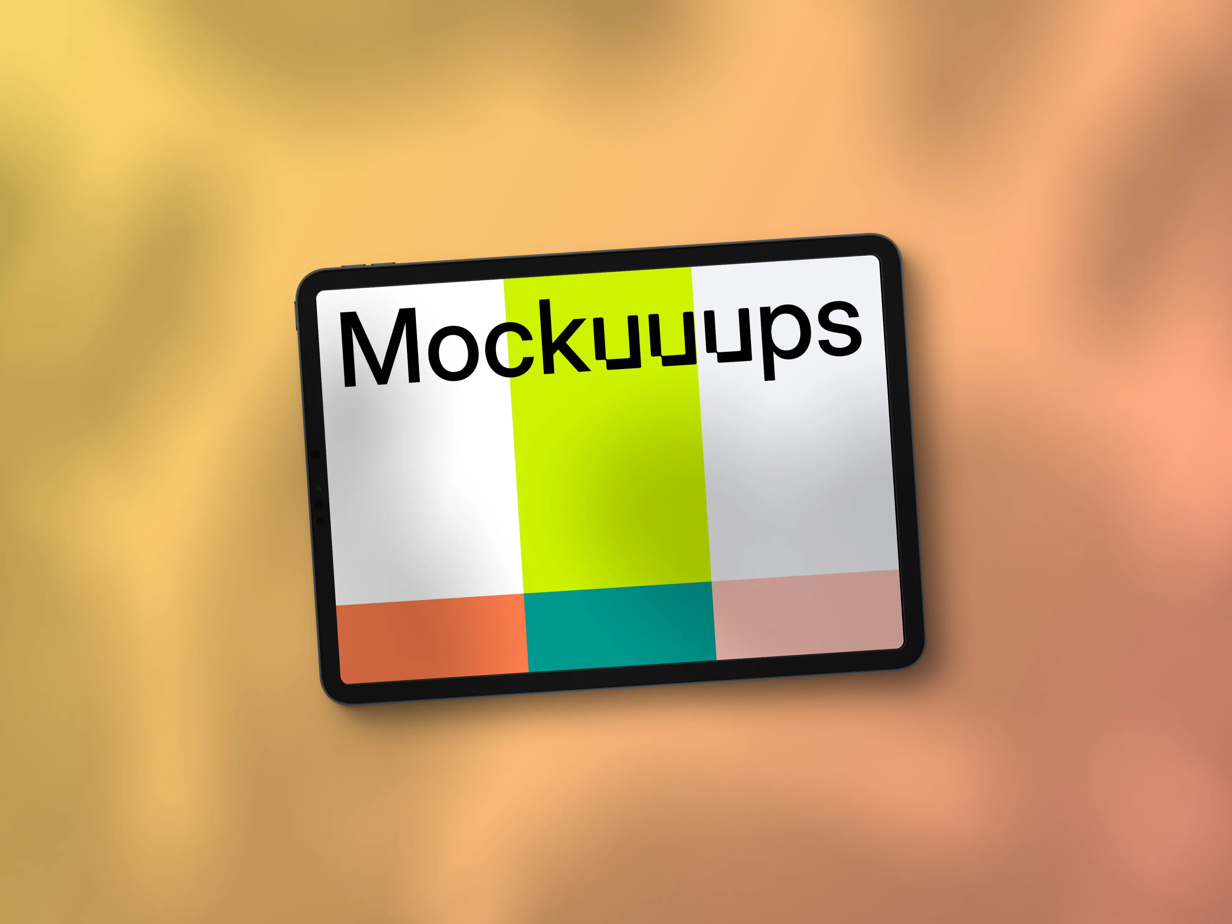 Tablet mockup on the colorful gradient background