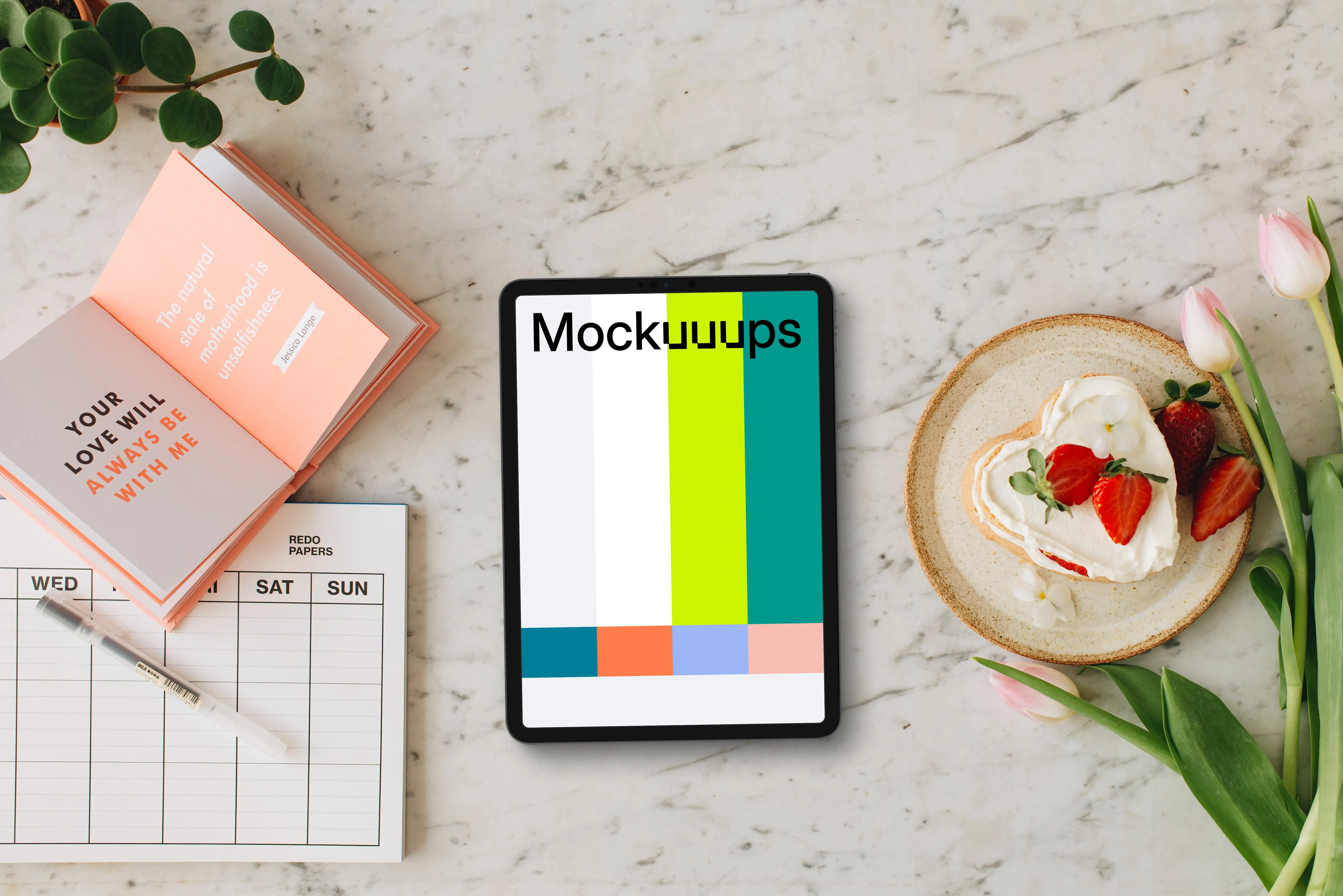 Tablet mockup scene for Mother’s day