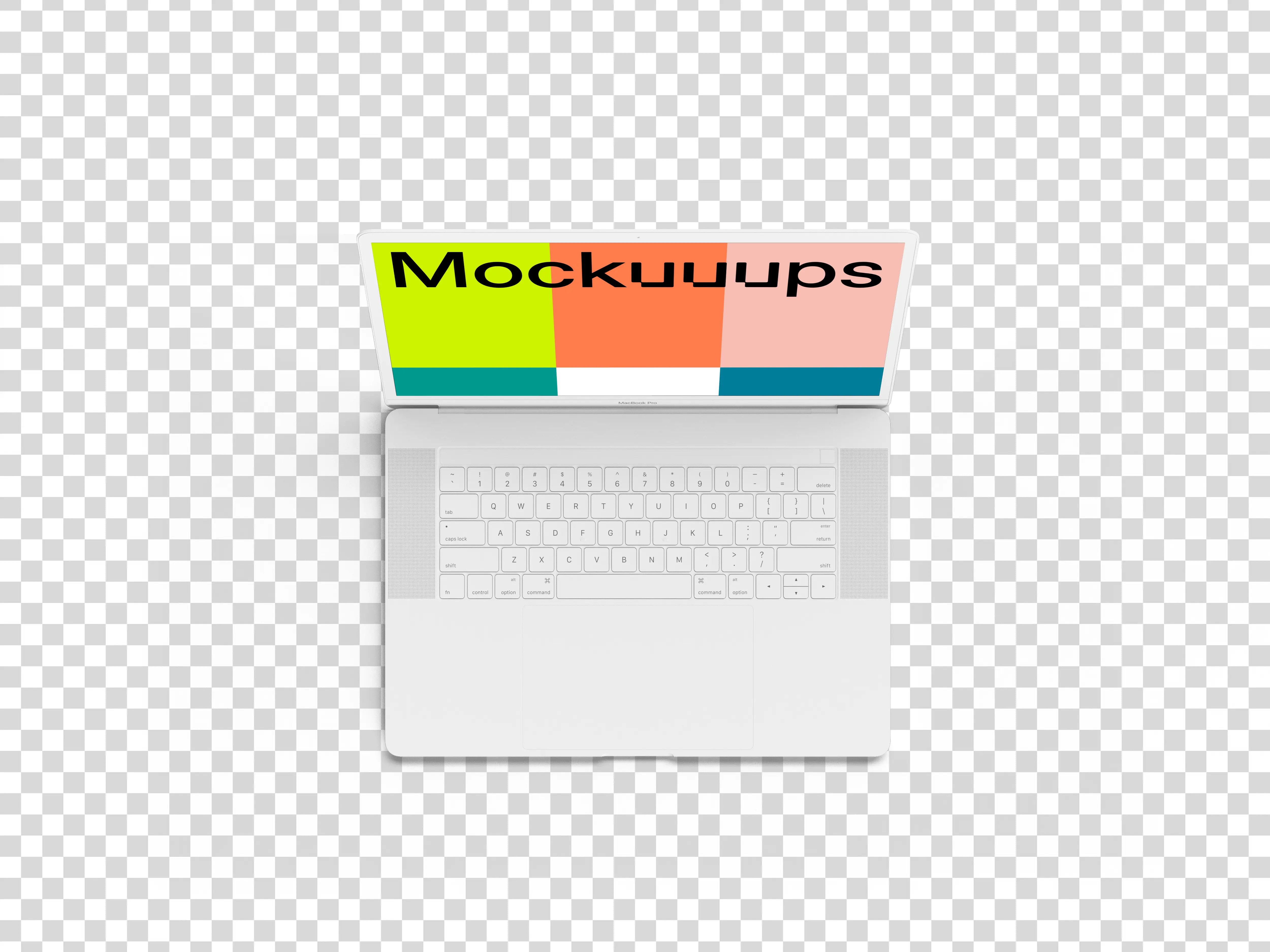 Top view mockup of Macbook Pro (Clay White)