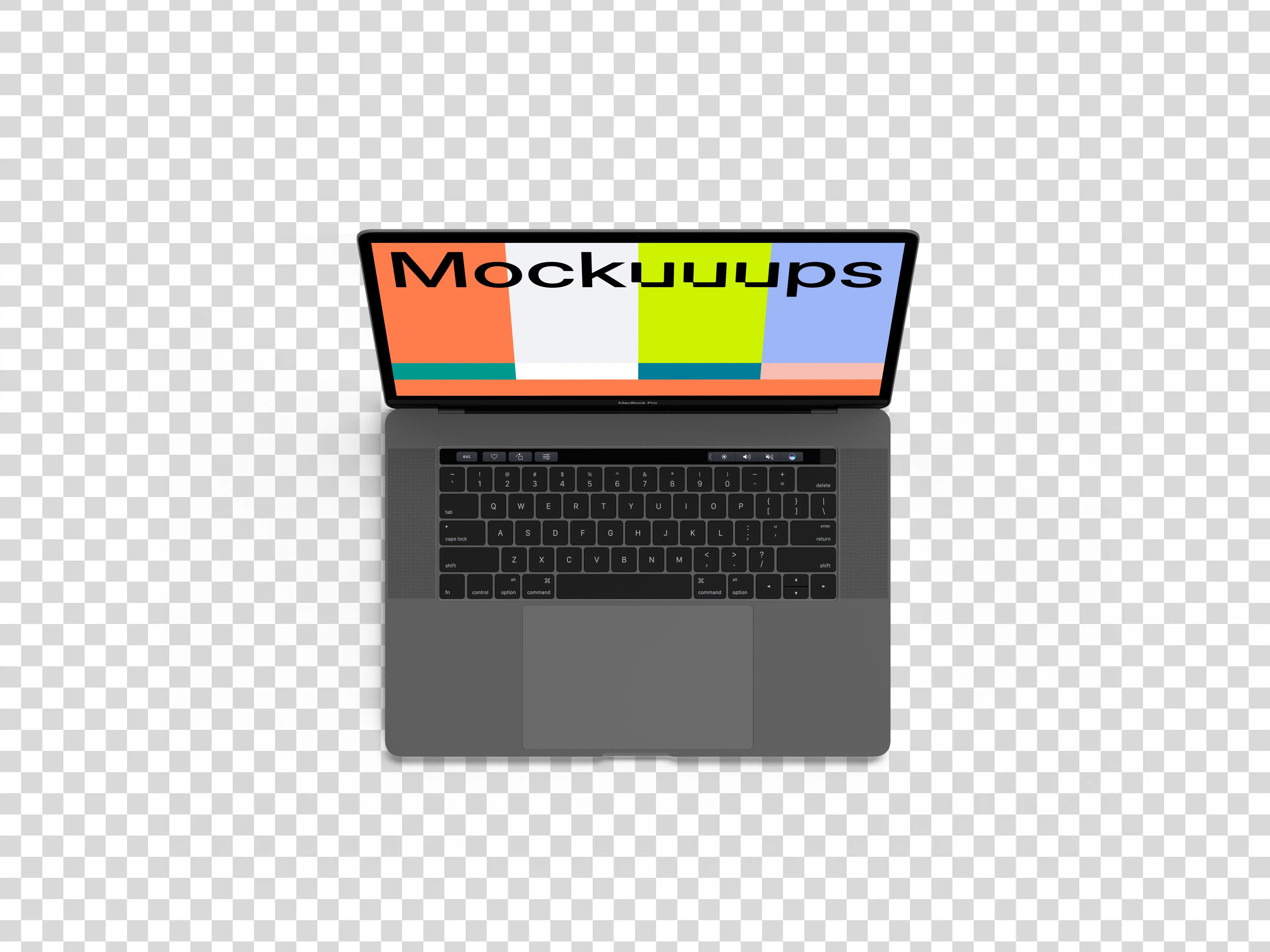 Top view mockup of Macbook Pro