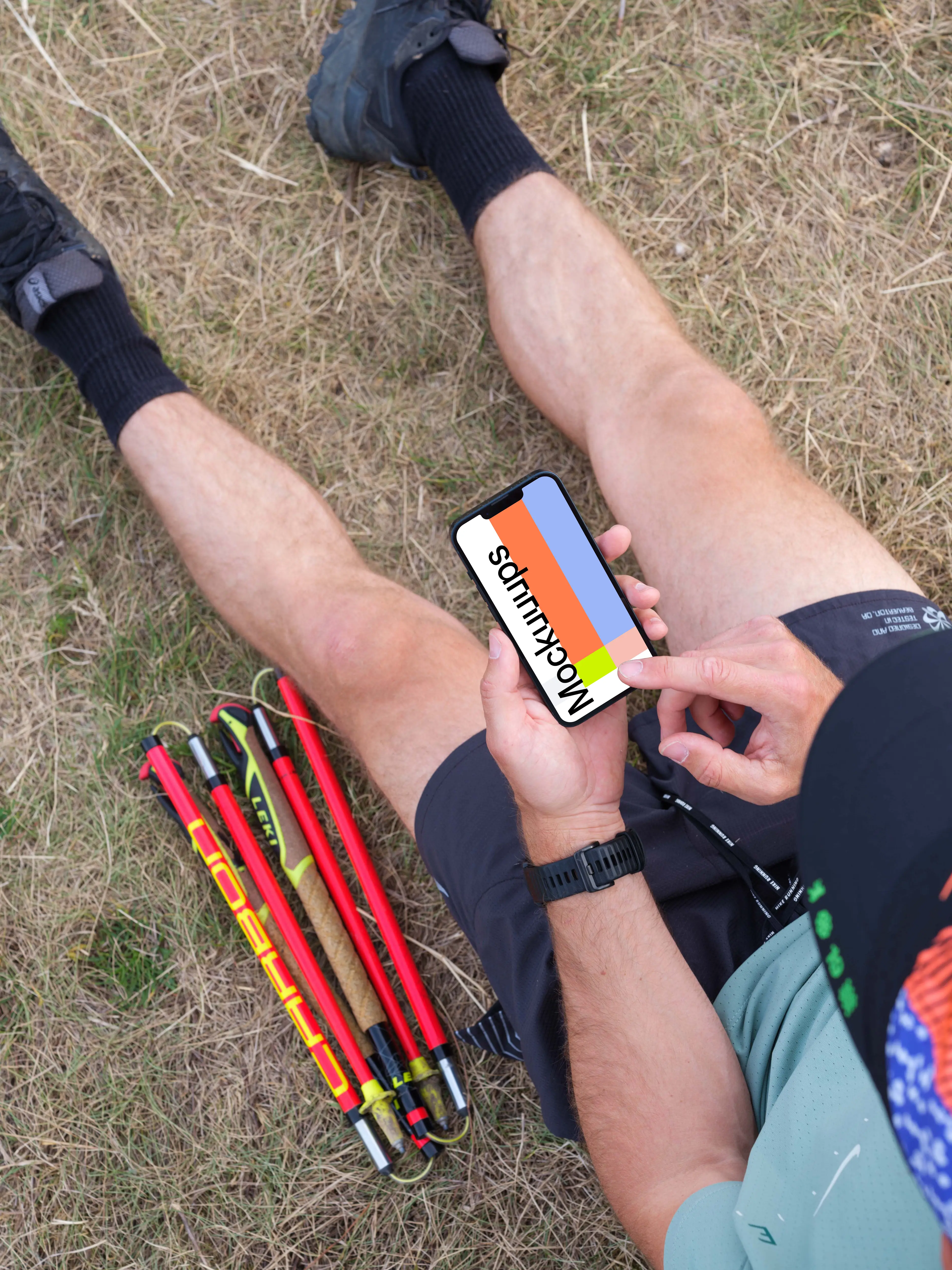 Trail runner and smartphone mockup