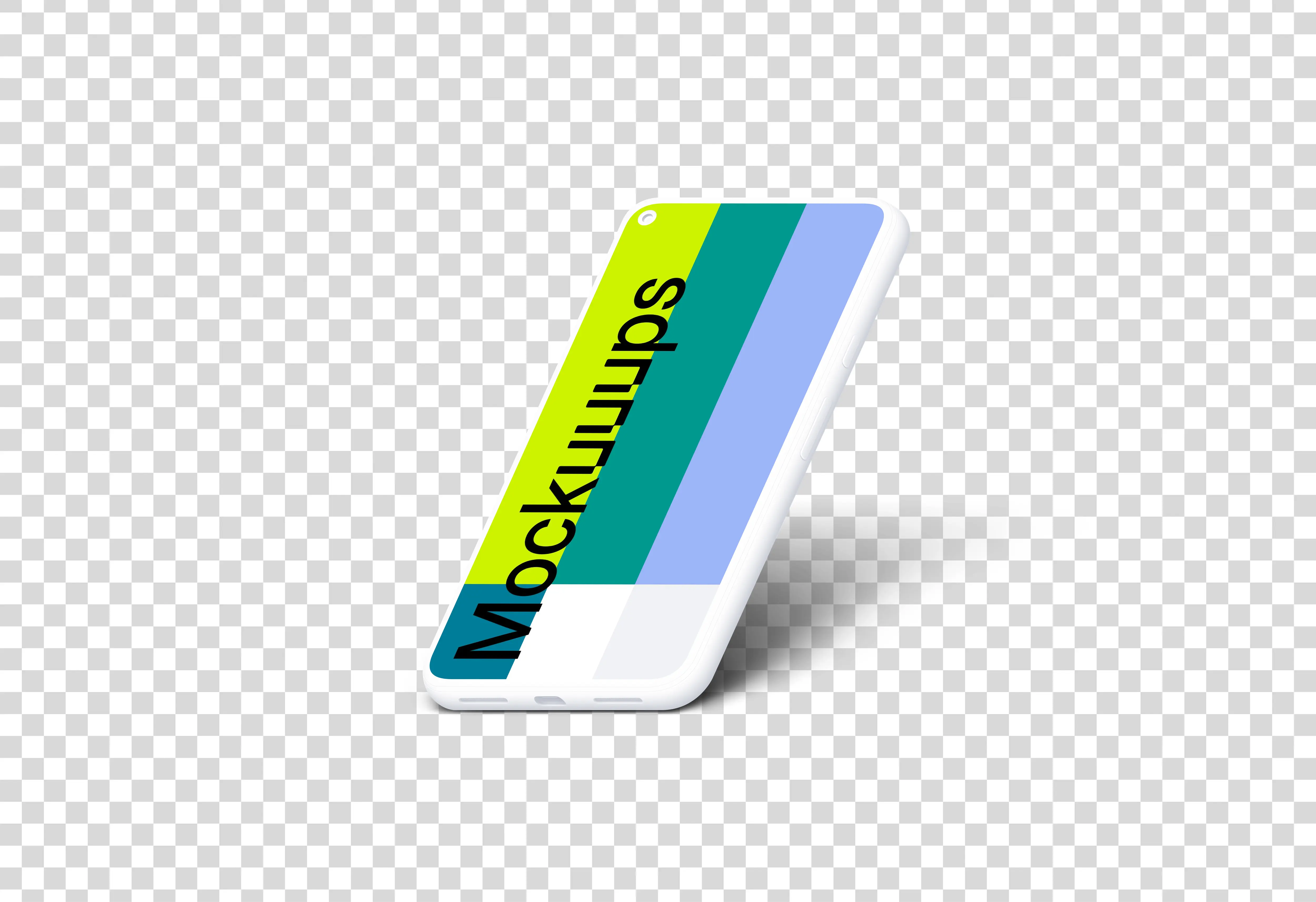 Google Pixel 5 Clay Mockup (Isometric Right)