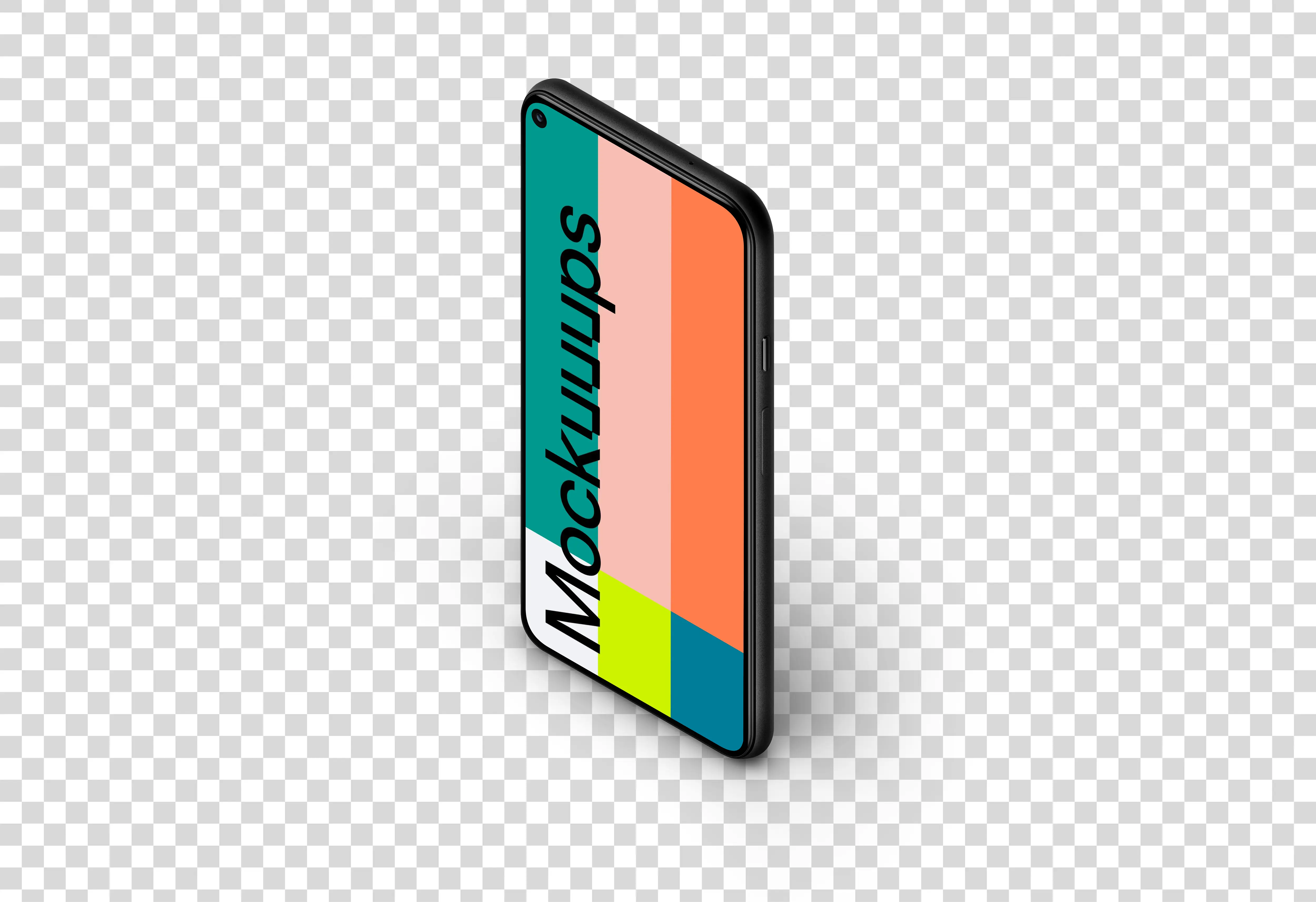 Google Pixel 5 Mockup (Isometric Stand Right)