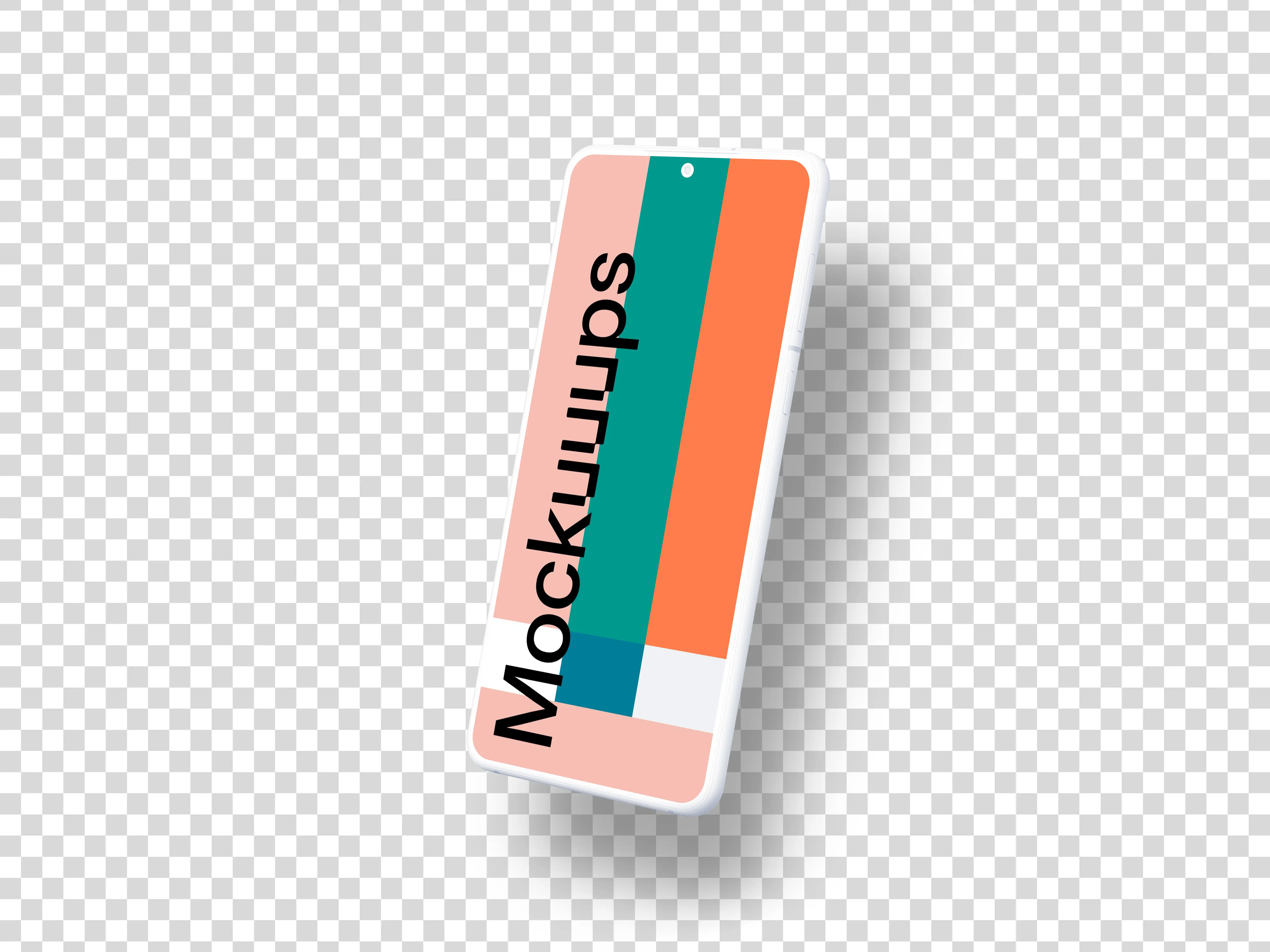 Samsung Galaxy S21 Clay Mockup (Perspective Right - Floating Shadow)