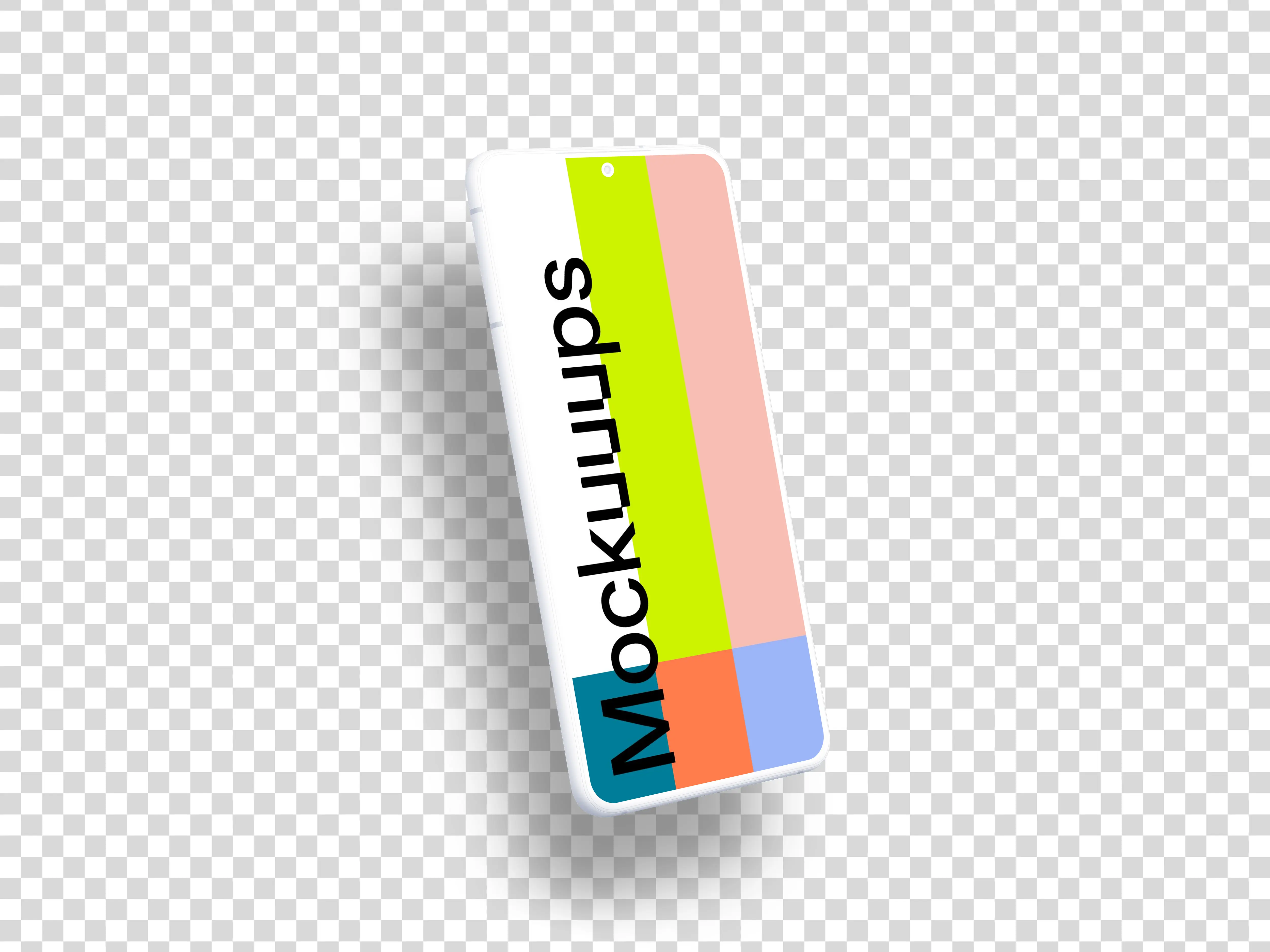 Samsung Galaxy S21 Clay Mockup (Perspective Left - Floating Shadow)