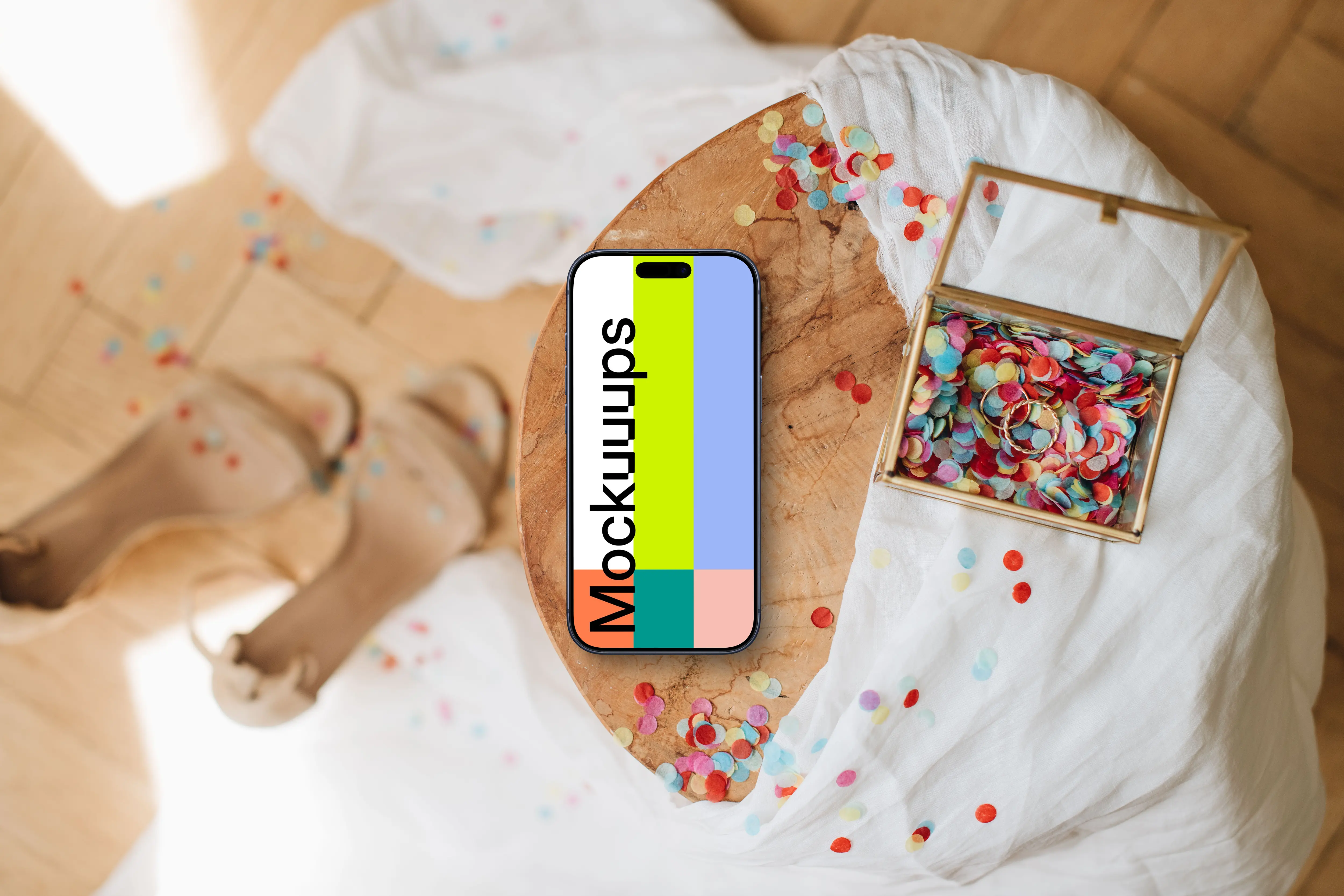 Wedding festive atmosphere iPhone mockup