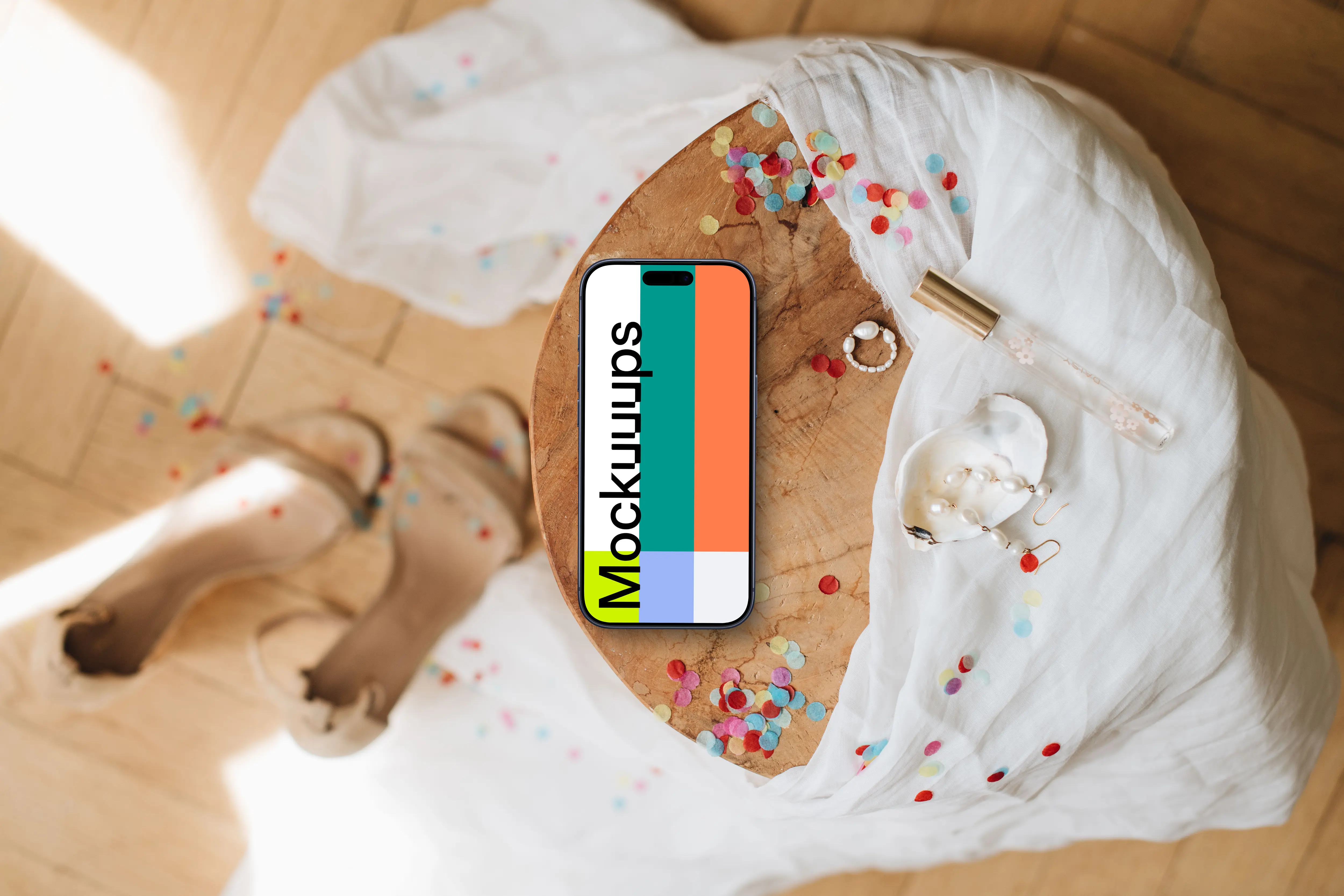 Wedding themed smartphone mockup