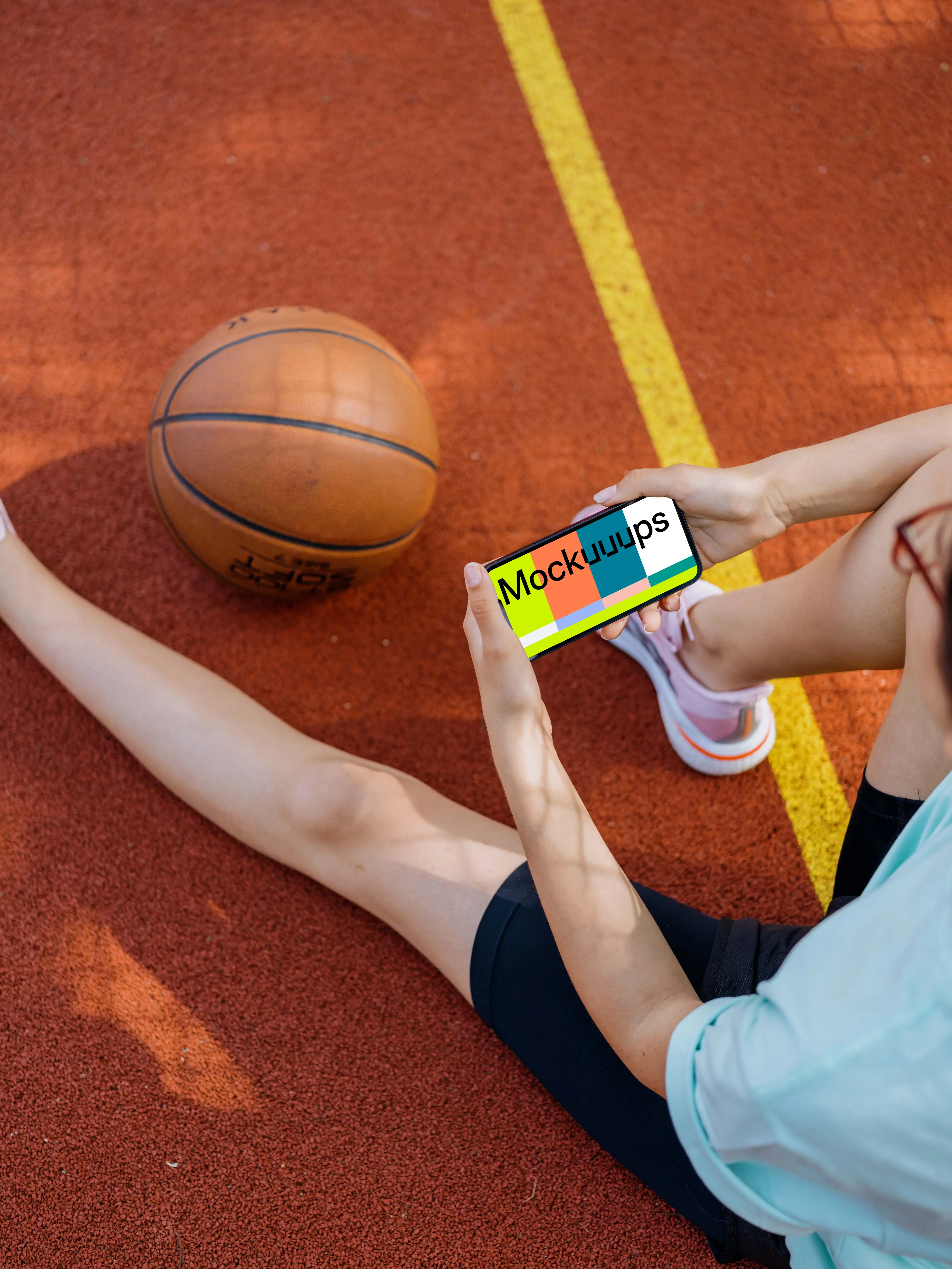 Woman hands holding an iPhone 13 mockup