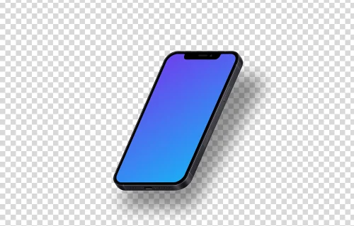 iPhone 12 Mockup (Isometric Right - Floating Shadow)