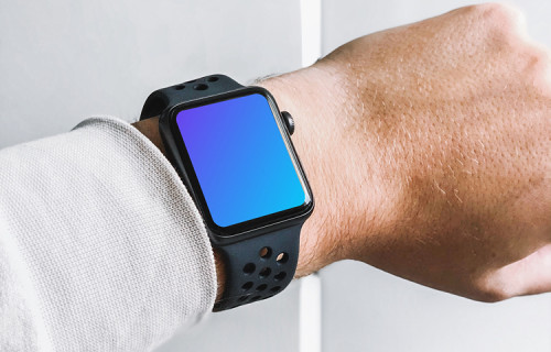 Trying on Apple Watch mockup