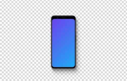 Google Pixel 4 Mockup (Vista frontal - Sombra del suelo)