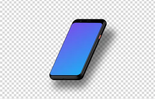 Google Pixel 4 Mockup (Isometric Right - Floating Shadow)