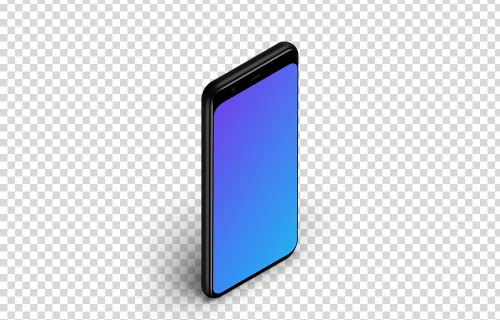 Google Pixel 4 Mockup (Isometric Stand Left)