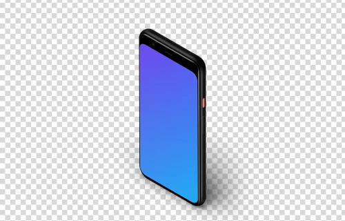 Google Pixel 4 Mockup (Isometric Stand Right)