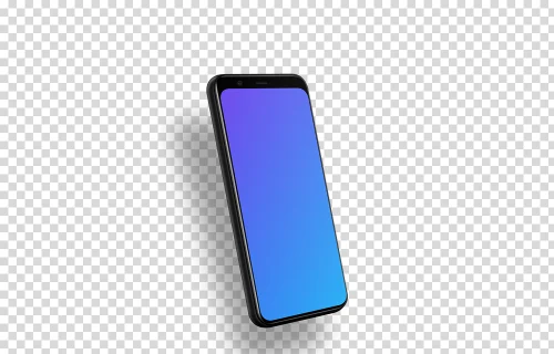 Google Pixel 4 Mockup (Perspectiva à esquerda - Sombra flutuante)