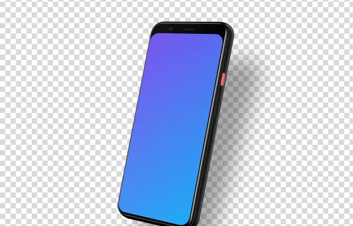 Google Pixel 4 Mockup (Perspectiva derecha - Sombra flotante)