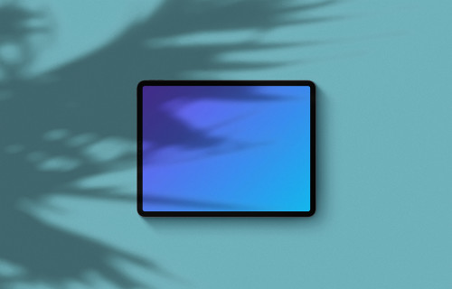 iPad Pro mockup on blue background (Landscape - Shadow 2)