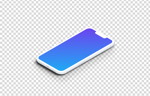 iPhone 13 Pro Clay Mockup (Isometric Floor Right)