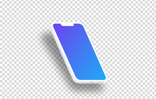 iPhone 13 Pro Clay Mockup (Isometric Left - Floating Shadow)