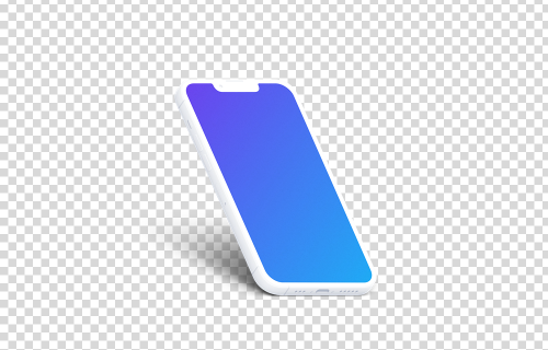 iPhone 13 Pro Clay Mockup (Isometric Left)