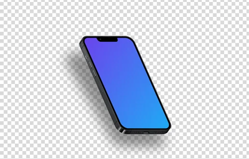 iPhone 13 Pro Mockup (Isométrique gauche - Ombre flottante)