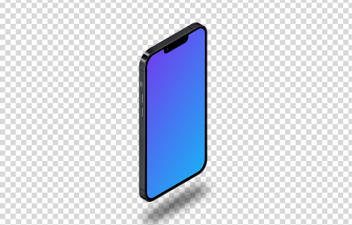 iPhone 13 Pro Mockup (Isometric Stand Left - Floating Shadow)