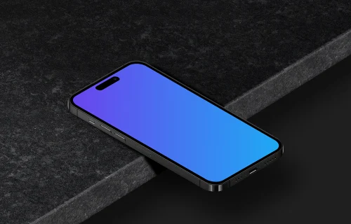 Smartphone isométrique mockup - Vue gauche