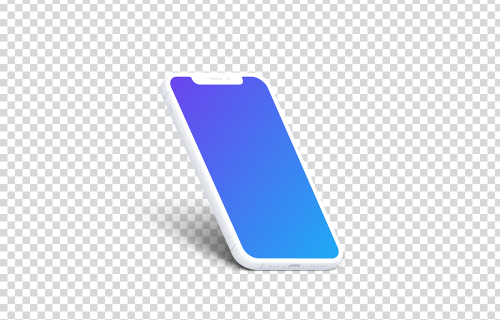 iPhone 12 Clay Mockup (Isometric Left)