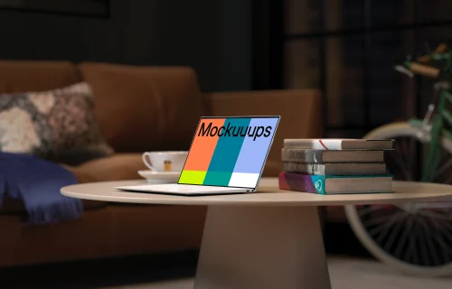 Dell XPS Mockup on table with books