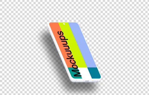 Samsung Galaxy S21 Clay Mockup (Isometric Left - Floating Shadow)