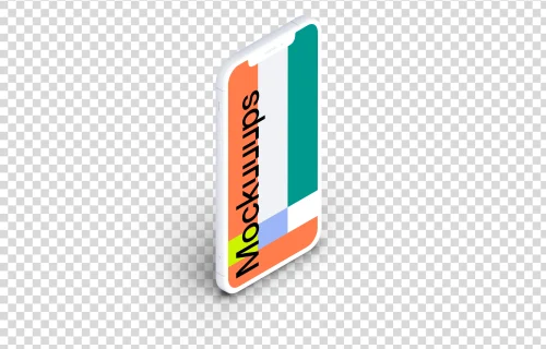 iPhone 12 Clay Mockup (Isometric Stand Left)