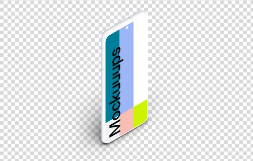 Samsung Galaxy S21 Clay Mockup (Isometric Stand Left)