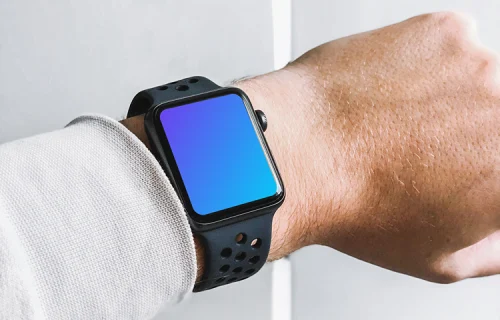 Trying on Apple Watch mockup