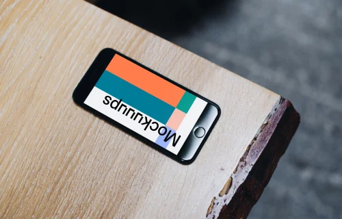 Angle view of iPhone 7 Jet Black mockup