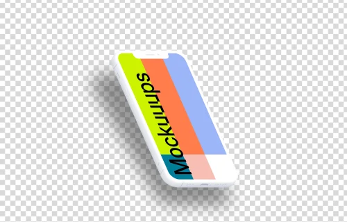 iPhone 12 Clay Mockup (Isometric Left - Floating Shadow)