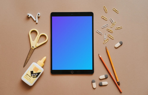 Back to school mockup scene with iPad
