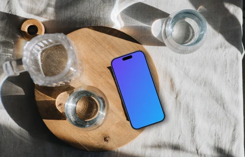 Breakfast with a minimalist touch including an iPhone mockup