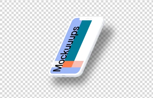 iPhone 12 Clay Mockup (Isometric Right - Floating Shadow)