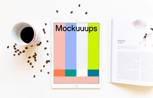 Coffee and iPad Pro mockup
