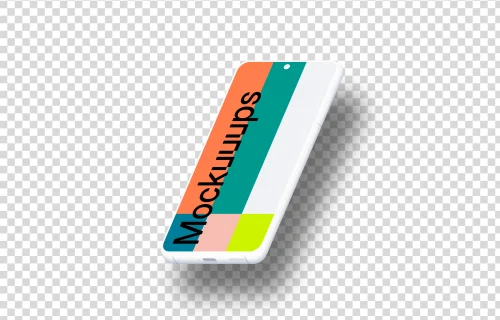 Samsung Galaxy S21 Clay Mockup (Isometric Right - Floating Shadow)