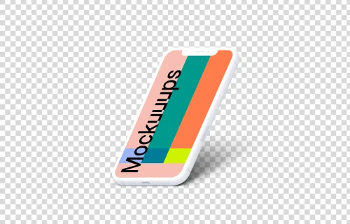 iPhone 12 Clay Mockup (Isometric Right)