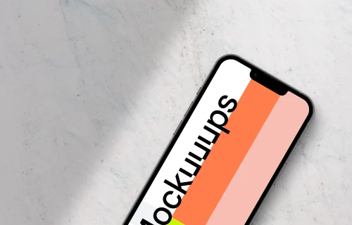 Detailed view on smartphone mockup